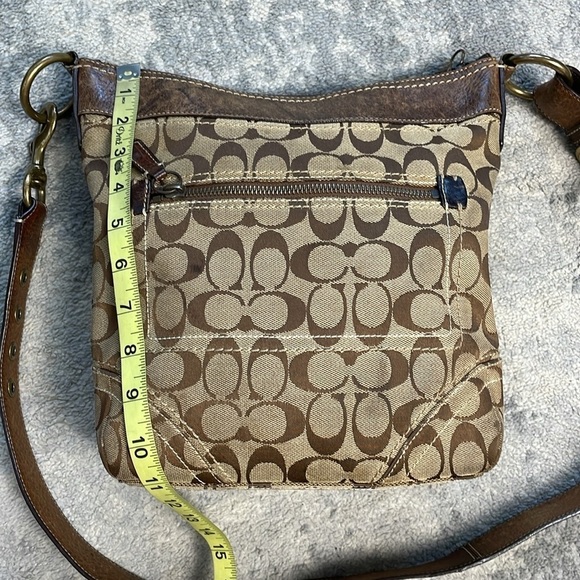 Coach Legacy Signature Monogram Shoulder Bag Purse Messenger Brown Beige 10403 - Picture 7 of 15